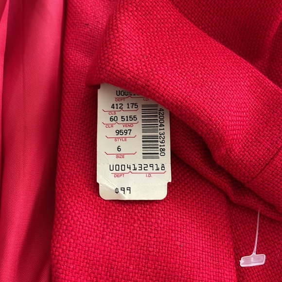 NWT Jacobson’s 80’s oversized red woven blazer - Picture 5 of 9